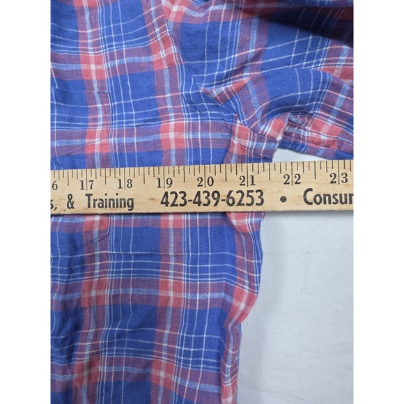 UNTUCKit Men's Large 100% Linen Button Down Shirt Slim Fit Blue/Pink Long Sleeve - Picture 8 of 10